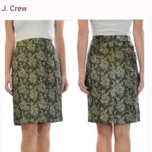NWOT J.Crew Jacquard Metallic Crinkle Skirt